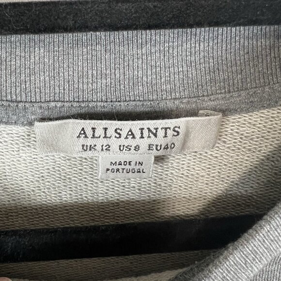 All Saints Freedom Iona Crewneck Sweatshirt Women's Size 8 Designer‎ Cozy - Picture 6 of 7